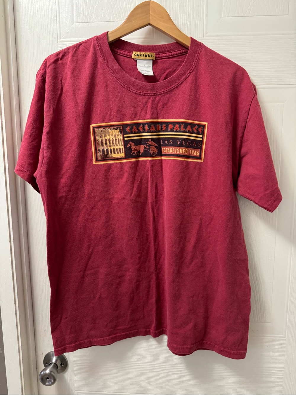 Caesars Branded Burgundy Crewneck Tee